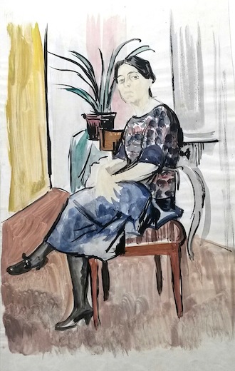 Otto Gussmann Sitzende Frau in Interieur Galerie Döbele GmbH